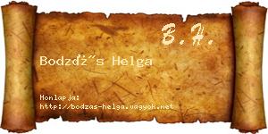 Bodzás Helga névjegykártya